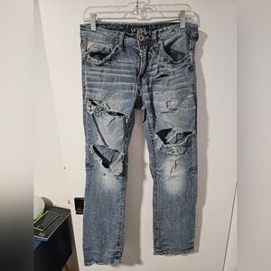 Salvage Ripped Blue Skinny Jeans